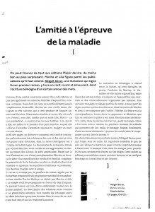 "Marine et Lila" dans la revue Les Lettres & les Arts.