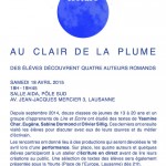 Le flyer de "Au Clair de la Plume".