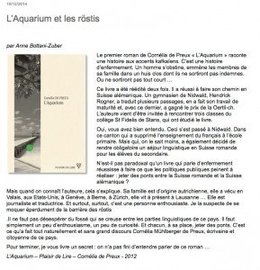 "L'Aquarium" sur Blogres.