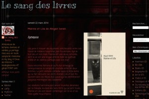 Le blog "Le sang des livres".