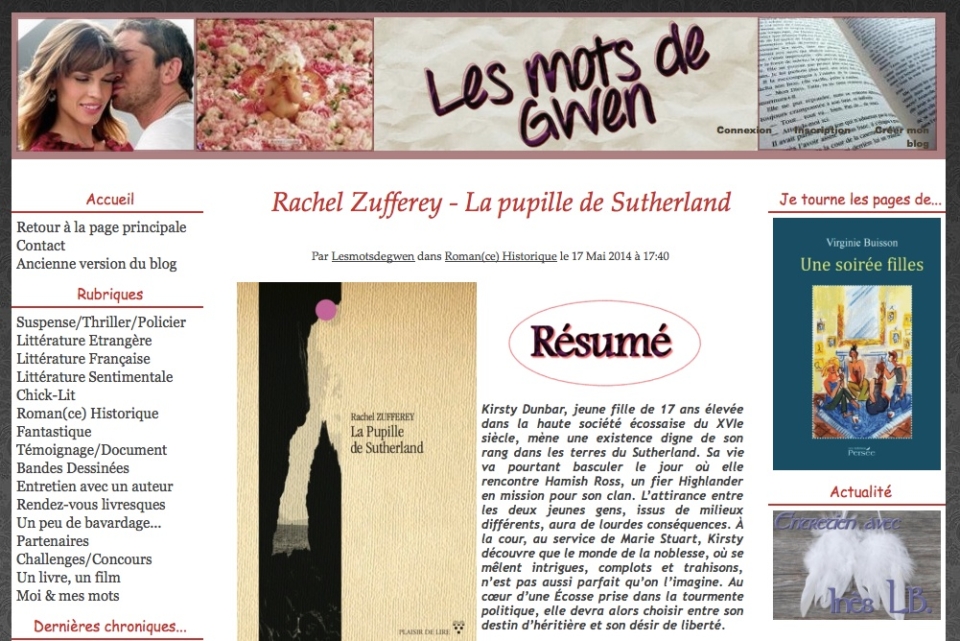 Le blog Les mots de Gwen.