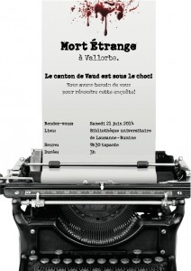 Le flyer du jeu de piste "Mort étrange à Vallorbe".