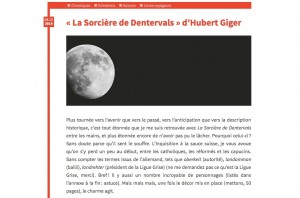 "La Sorcière de Dentervals" sur le blog LittératureRomande.net.